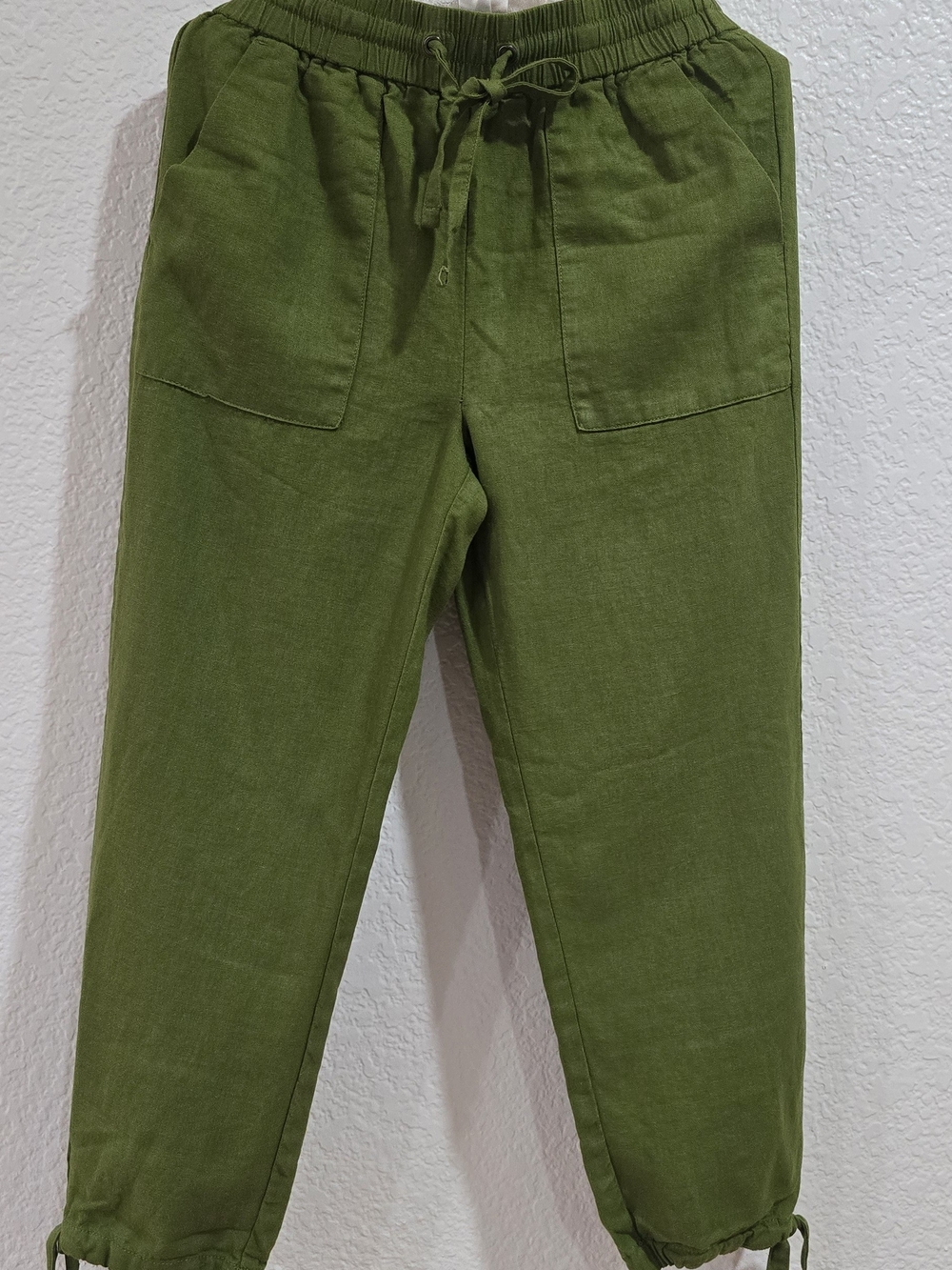 JB by Julie Brown Olive Green Drawstring Linen Jogger Pants